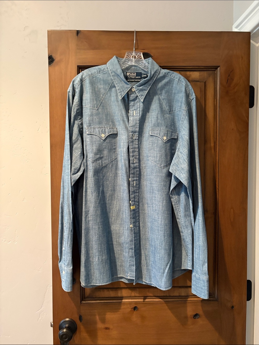 Polo by Ralph Lauren Light Blue Denim Western-Style Shirt